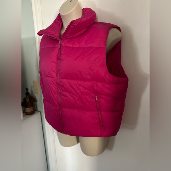 Pink Quilt Puffer Zip up Vest Old Navy size XL (1691 - Picture 3 of 8